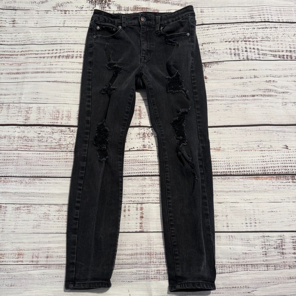Aeropostale Aero High Rise Jeggings Distressed Women's Size 6 Short (Fits 26x23)
